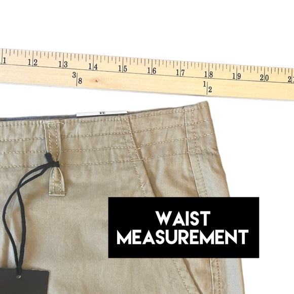 London Fog Shorts Color: Ash Stone Flat Front Chino Tan NWT Men’s Size 34 - Picture 14 of 15